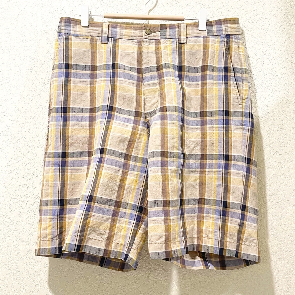 Tommy Bahama Men’s Plaid Linen Board Shorts Size 34